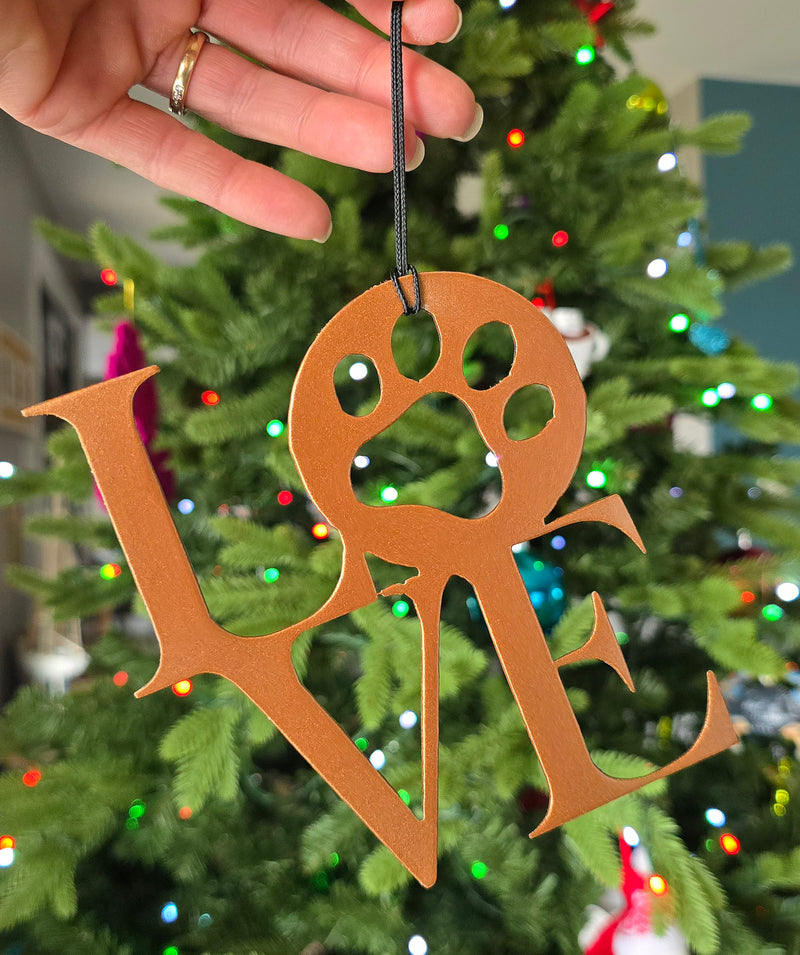 Dog Paw Love Ornament