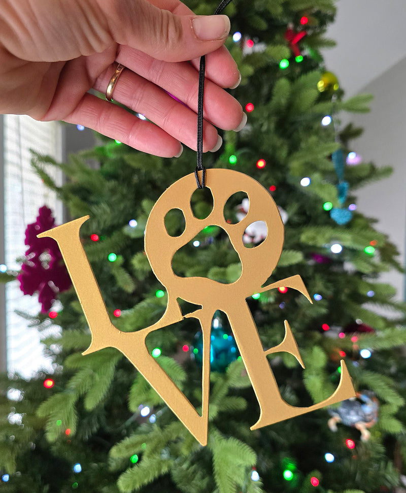 Dog Paw Love Ornament