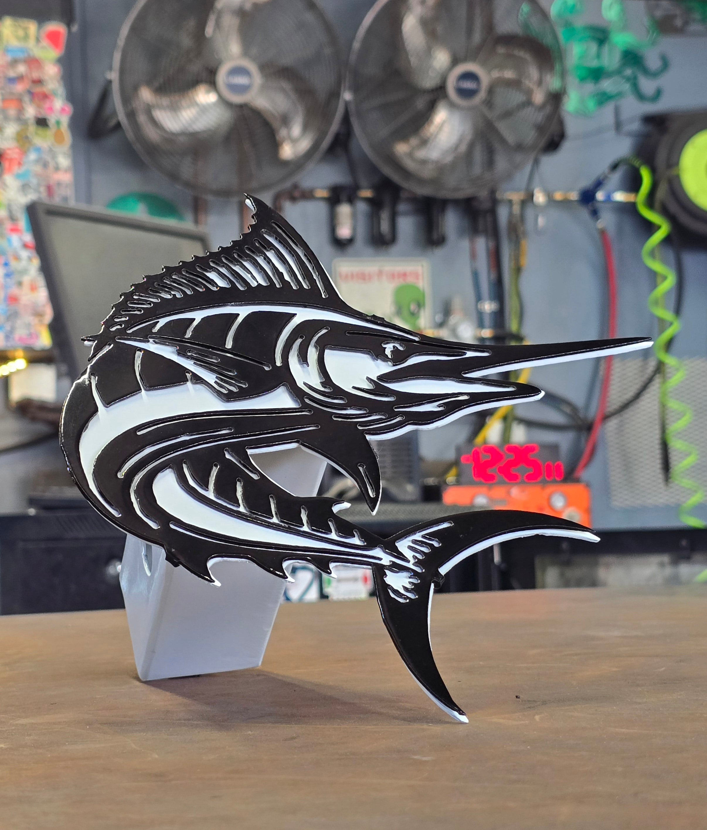 Blue Marlin Metal Hitch Cover #2