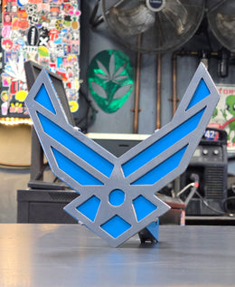 Air Force Metal Hitch Cover made from powder coated steel