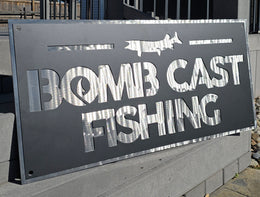 Bomb Cast Fishing text sign by Elite Metalworking