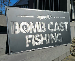 Bomb Cast Fishing lettering sign by Elite Metalworking