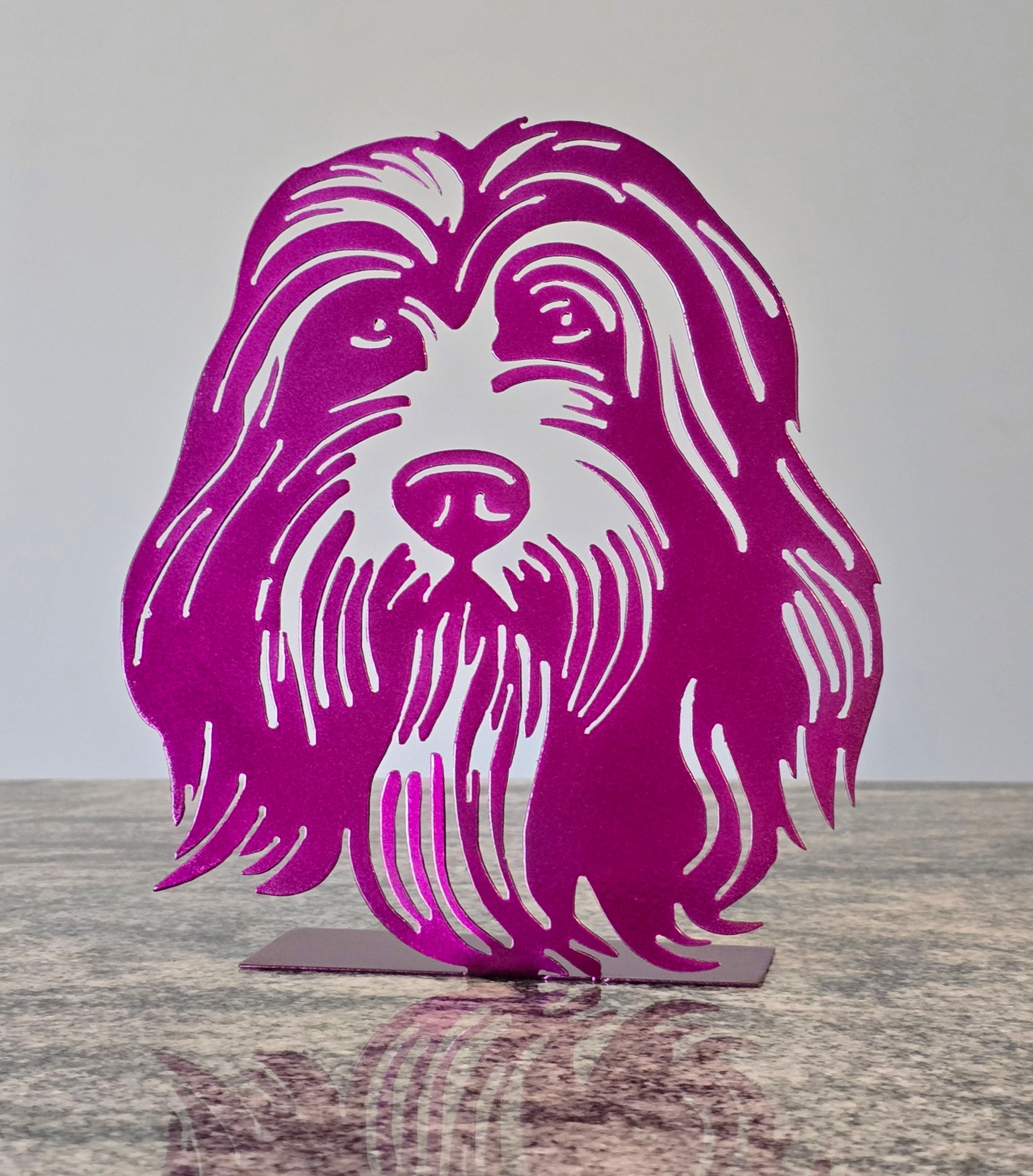 Bearded Collie Free Standing Metal Art