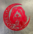 Bearded Collie "On The Moon" Metal Art