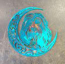 Bearded Collie "On The Moon" Metal Art