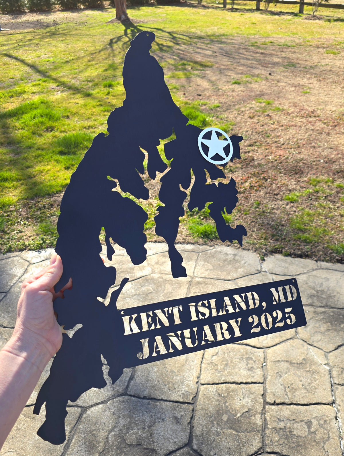 Kent Island police dog artwork by Elite Metalworking