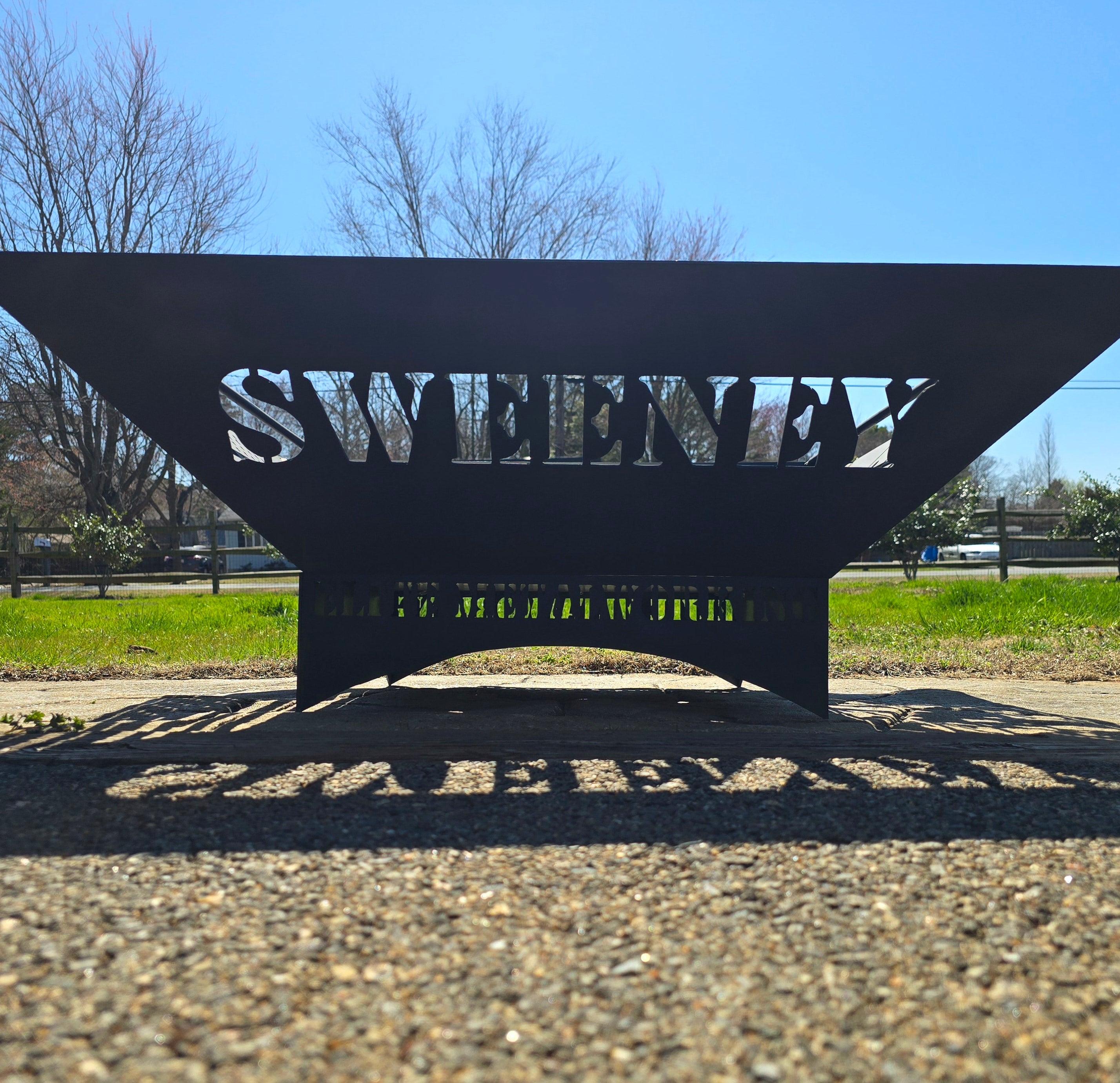 Personalized Text- Fire Pit Design Side