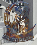 Bulldog "On The Moon" Metal Art