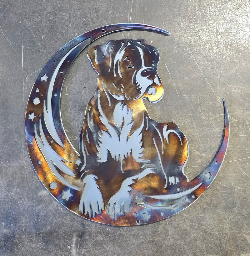 Boxer "On The Moon" Metal Art