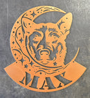 Australian Cattle Dog "On The Moon" Metal Art