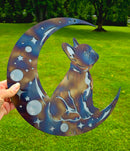Frenchie "On The Moon" Metal Art