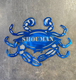 Blue Crab Personalized Metal Sign