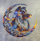 Sheltie "On The Moon" Metal Art