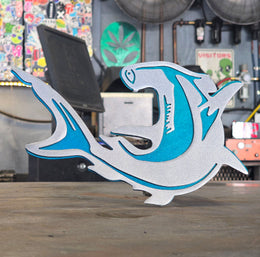 Hammerhead Shark Metal Hitch Cover made from powder coated steel