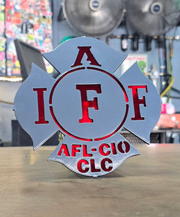 Firefighter Metal Hitch Cover made from powder coated steel