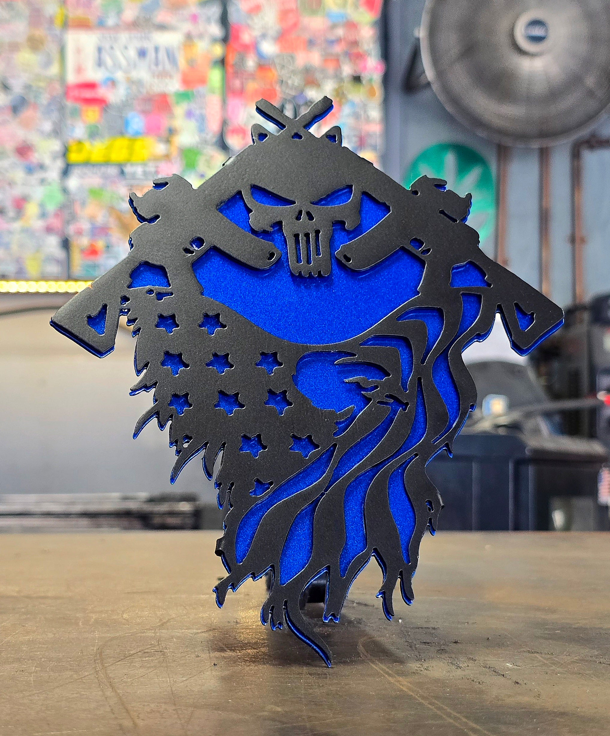 American Flag Punisher Skull Hitch Cover