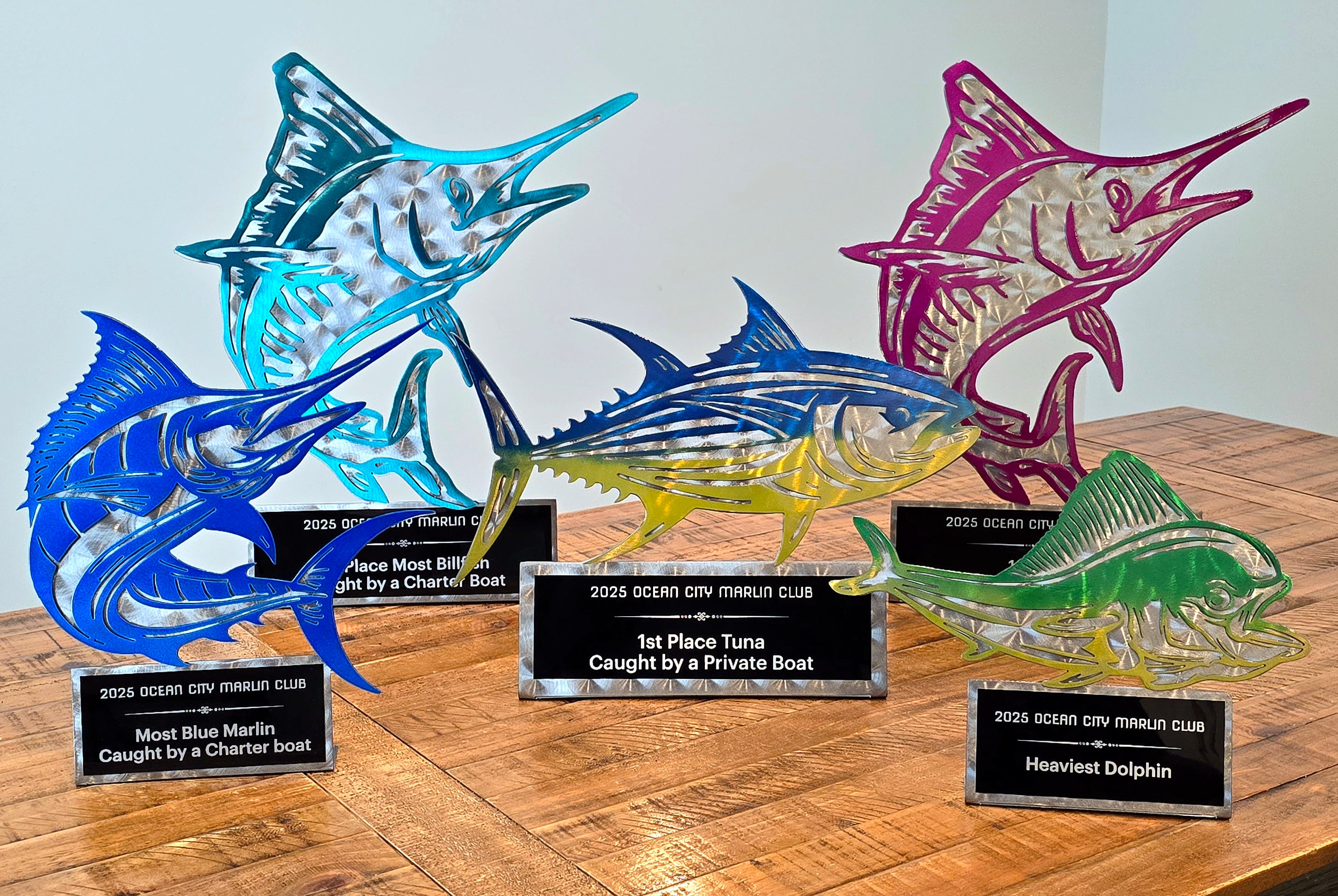 Custom Fishing Tournament Metal Trophies & Awards