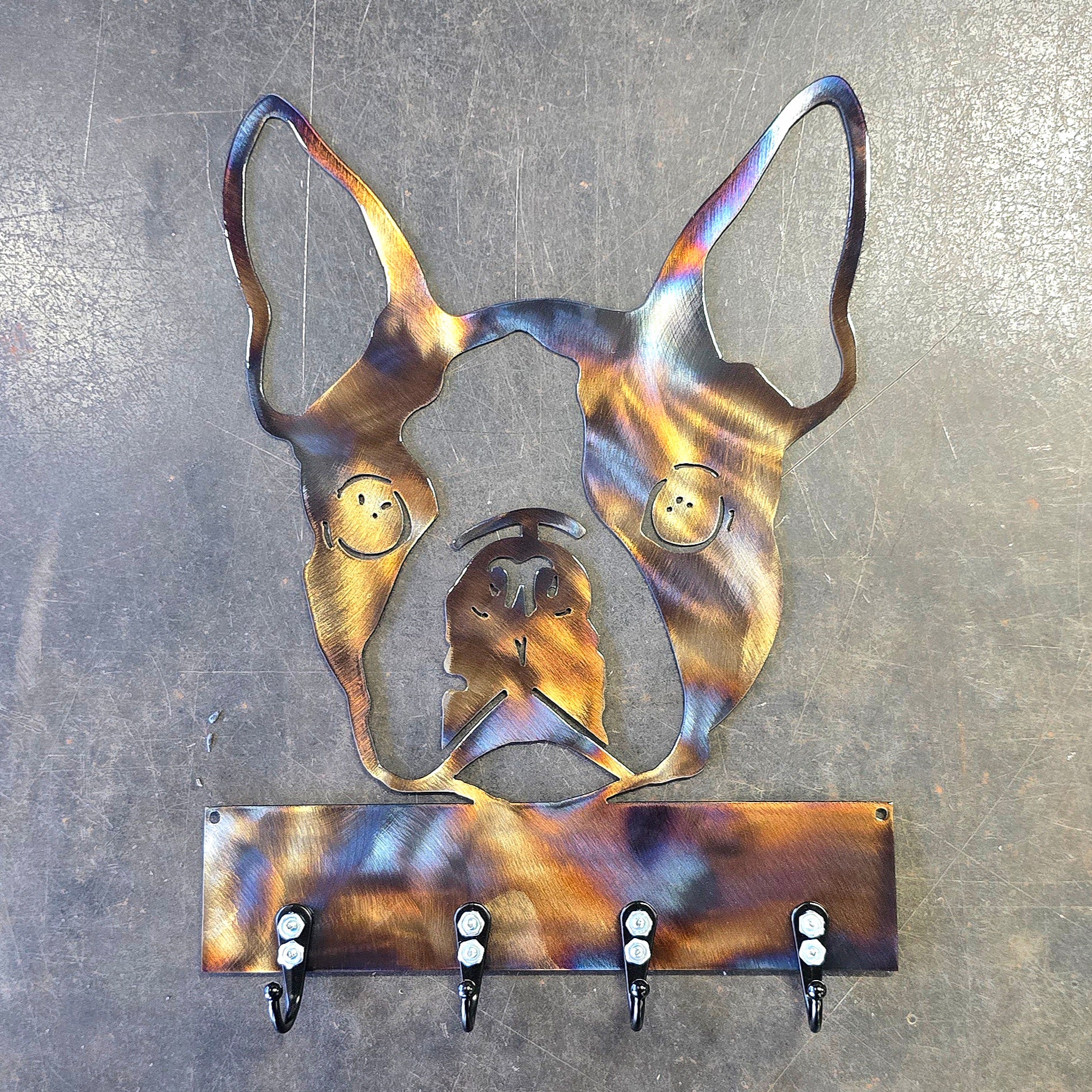 Boston Terrier #2 Key & Leash Hanger