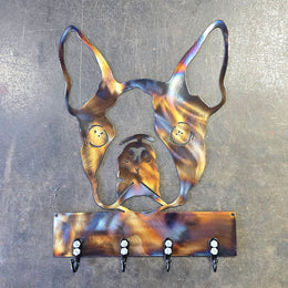 Boston Terrier Key & Leash Hanger