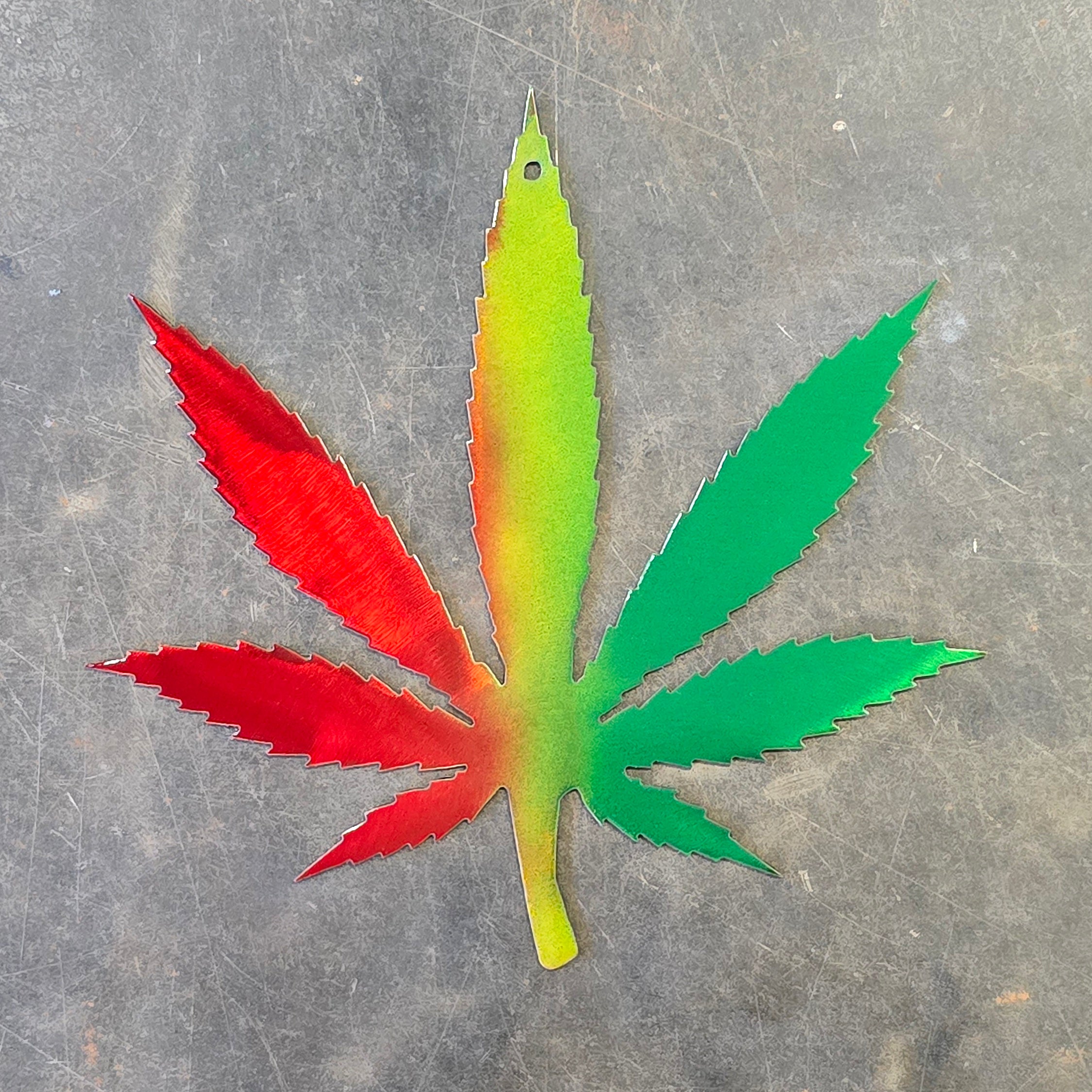 Cannabis Leaf Metal Art