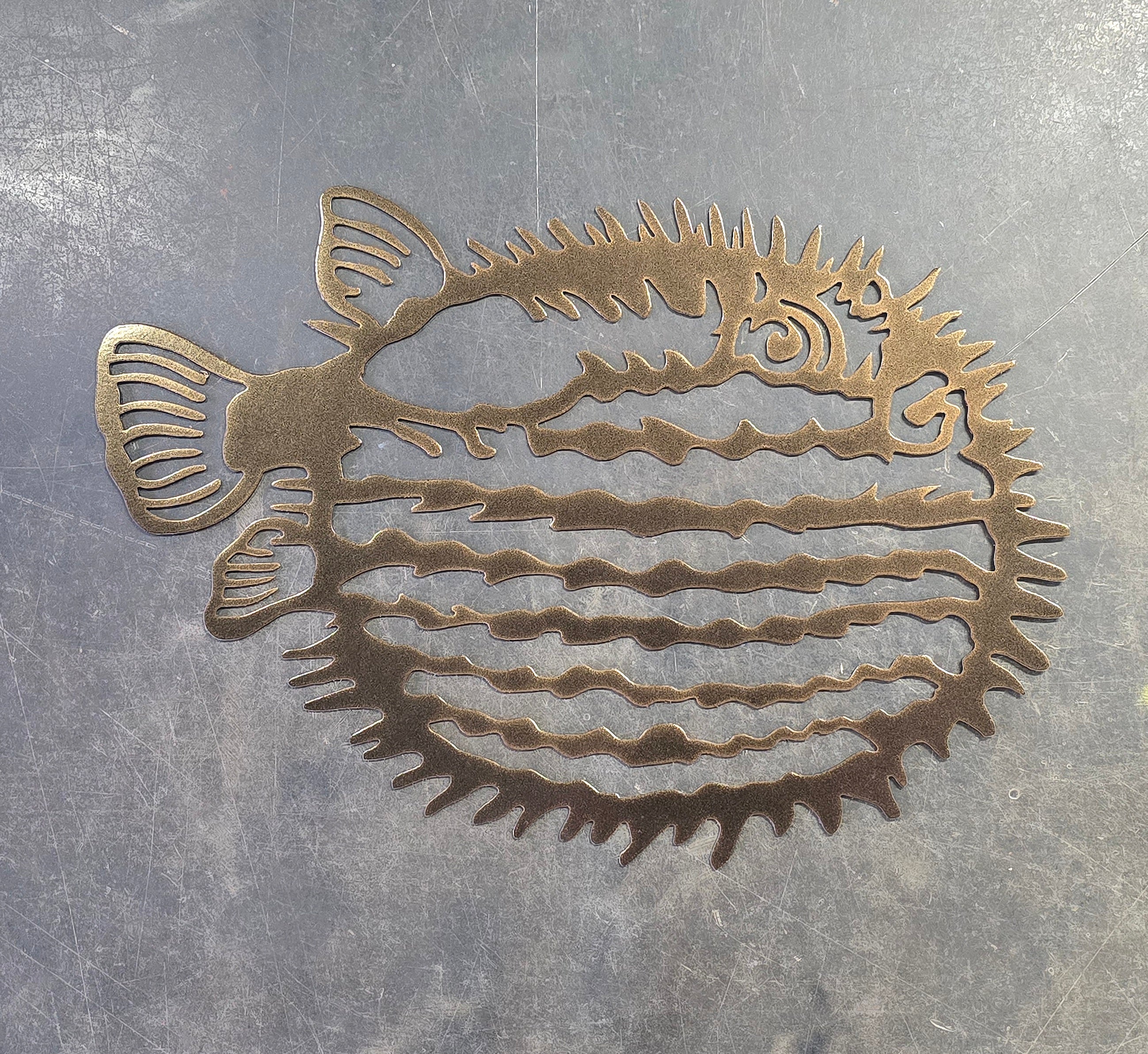 Pufferfish Metal Art