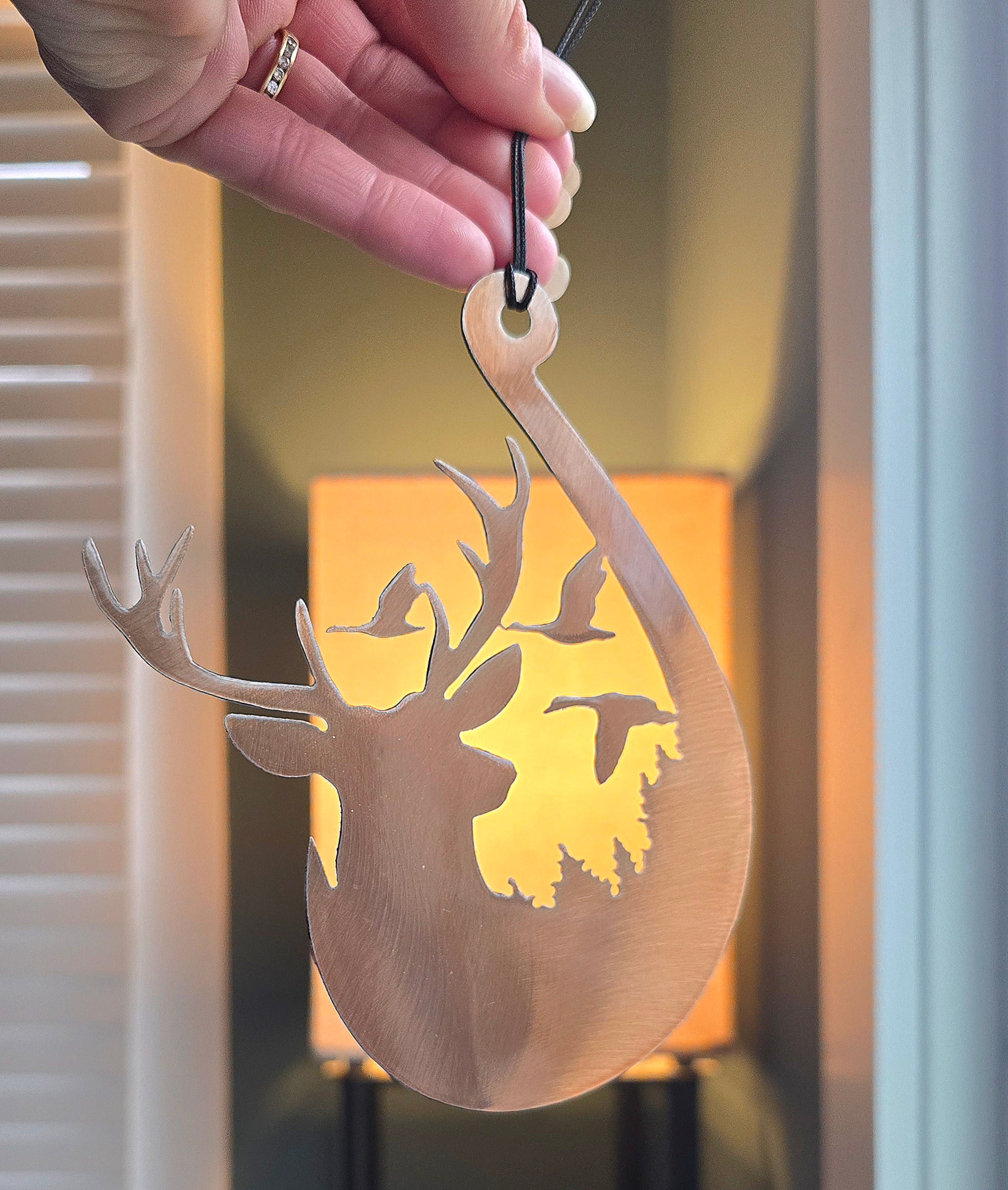 Fishing Hook & Deer Ornament