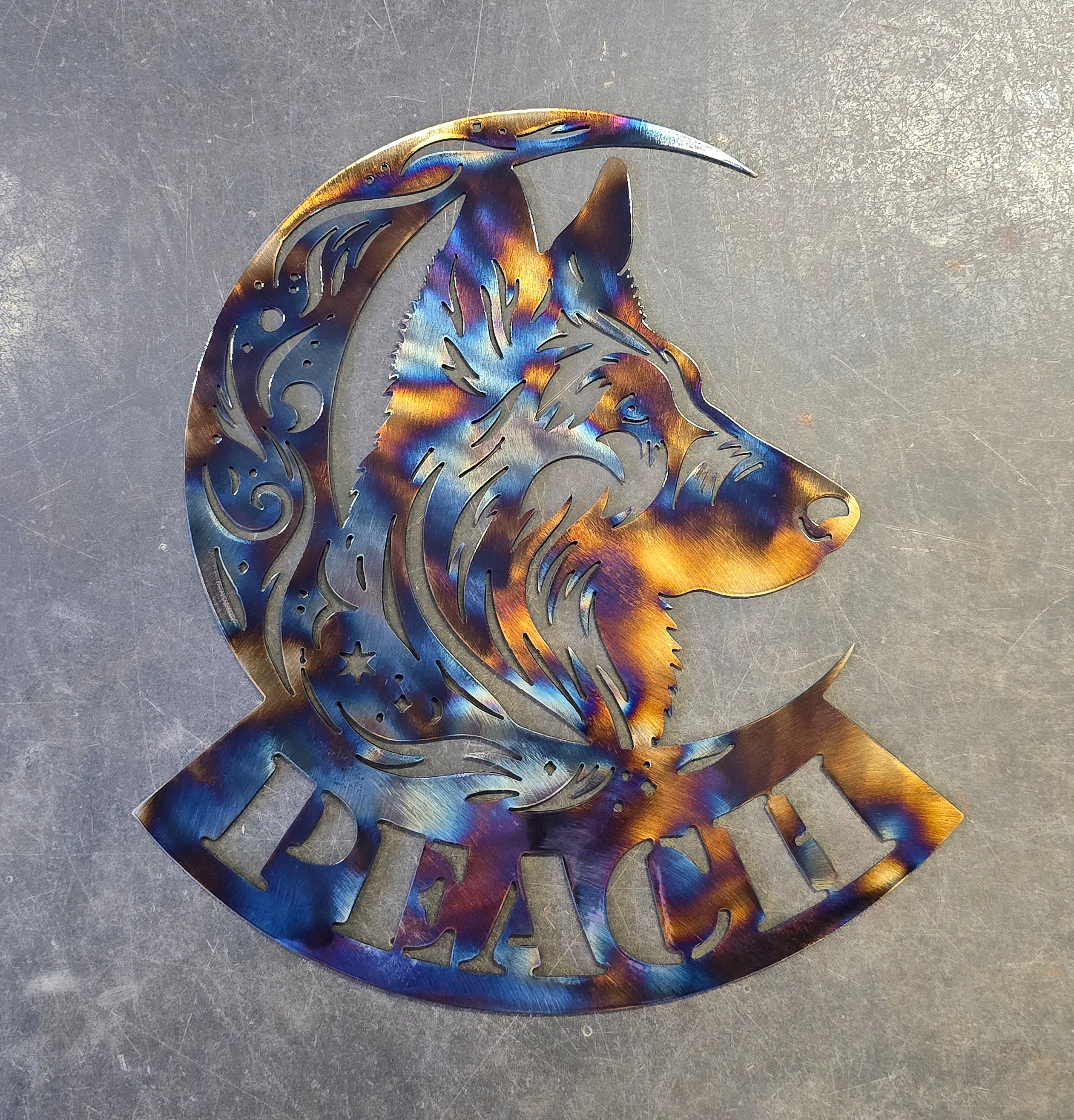 Belgian Malinois "On The Moon" Metal Art