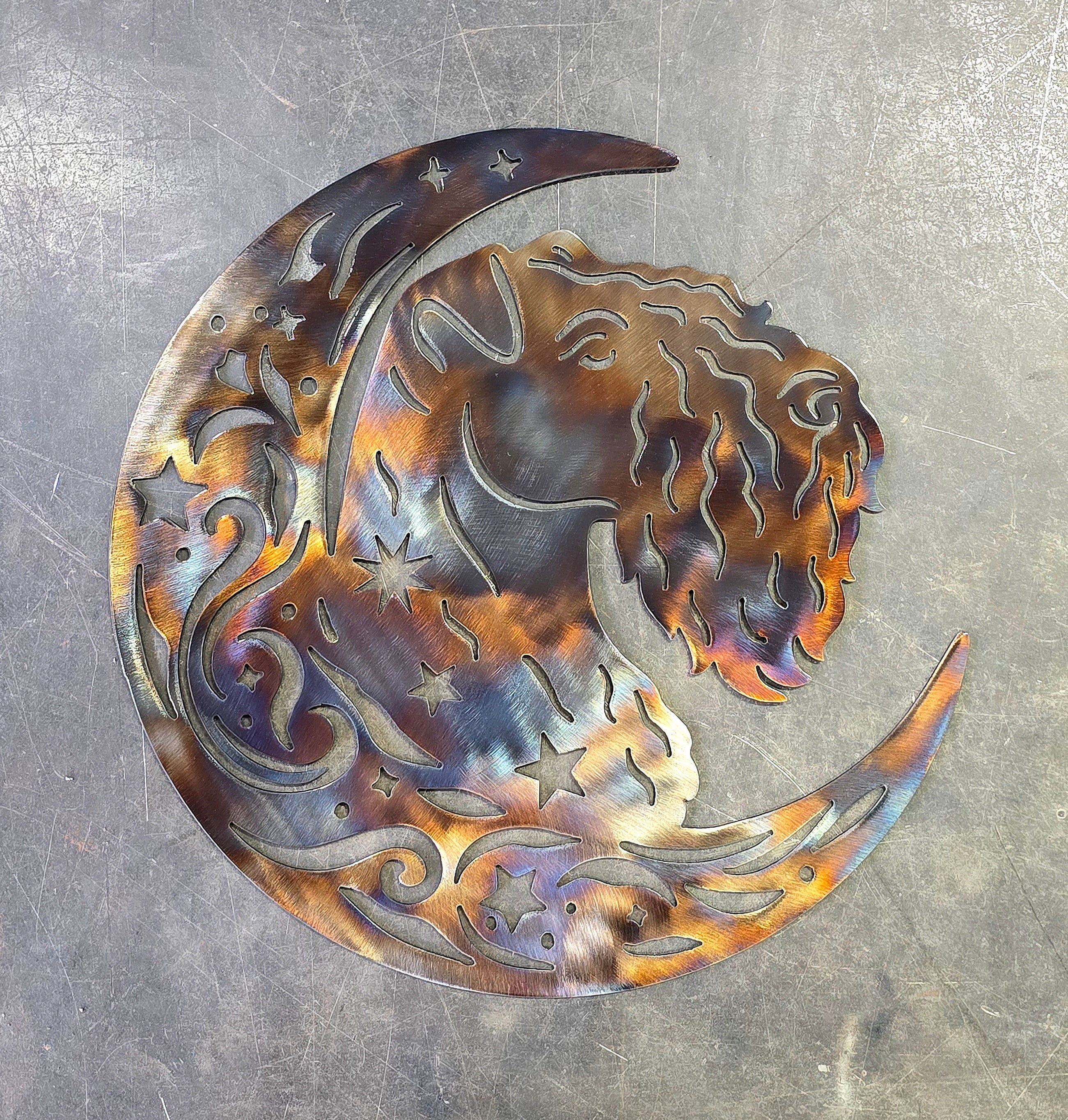 Dogs On The Moon – Kerry Blue Terrier Metal Wall Art