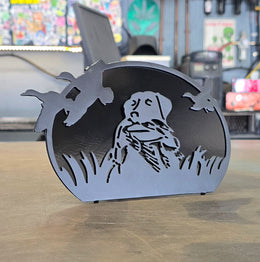 Labrador Retriever and Duck Metal Hitch Cover made from powder coated steel