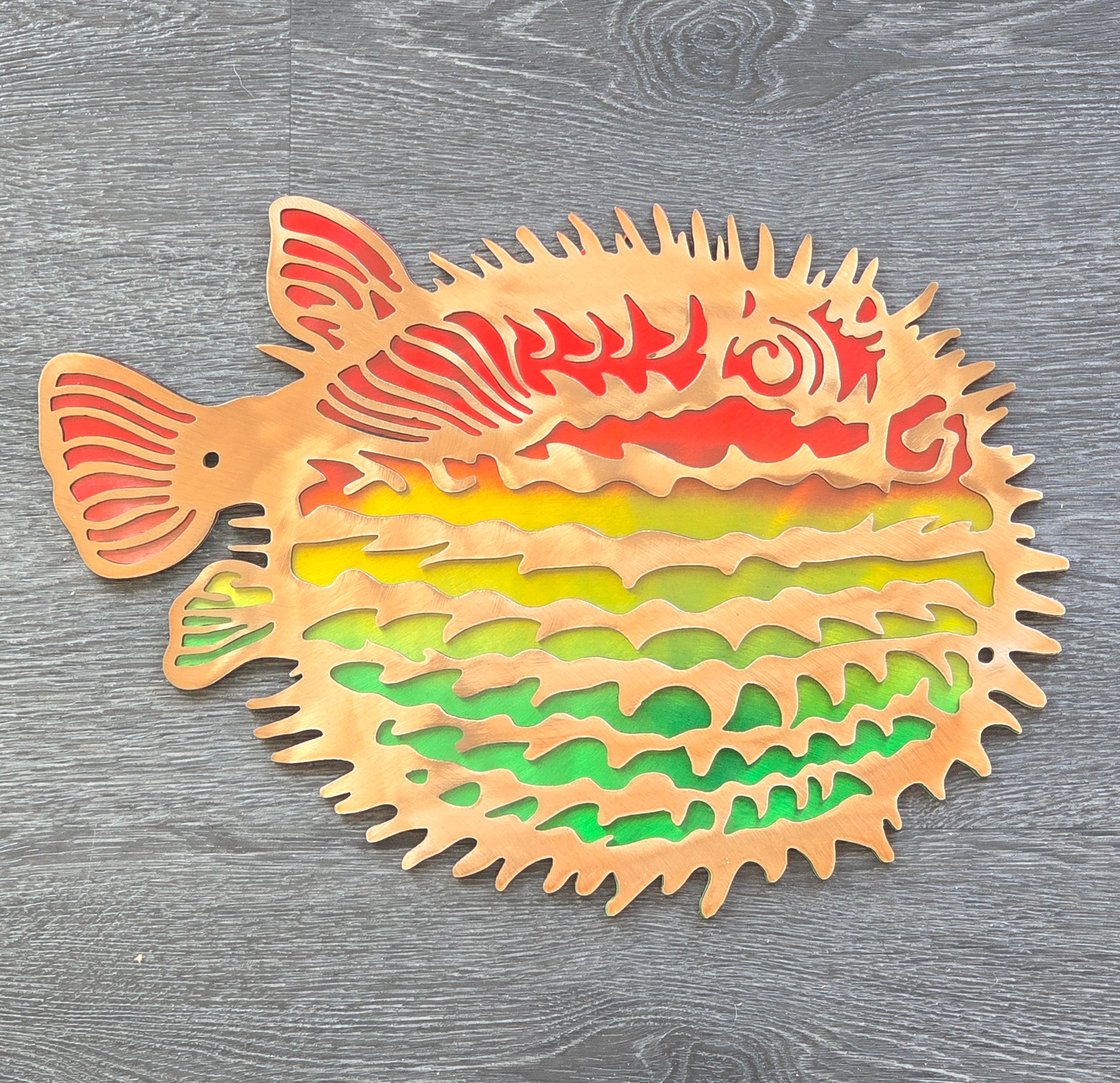 Pufferfish Metal Wall Art