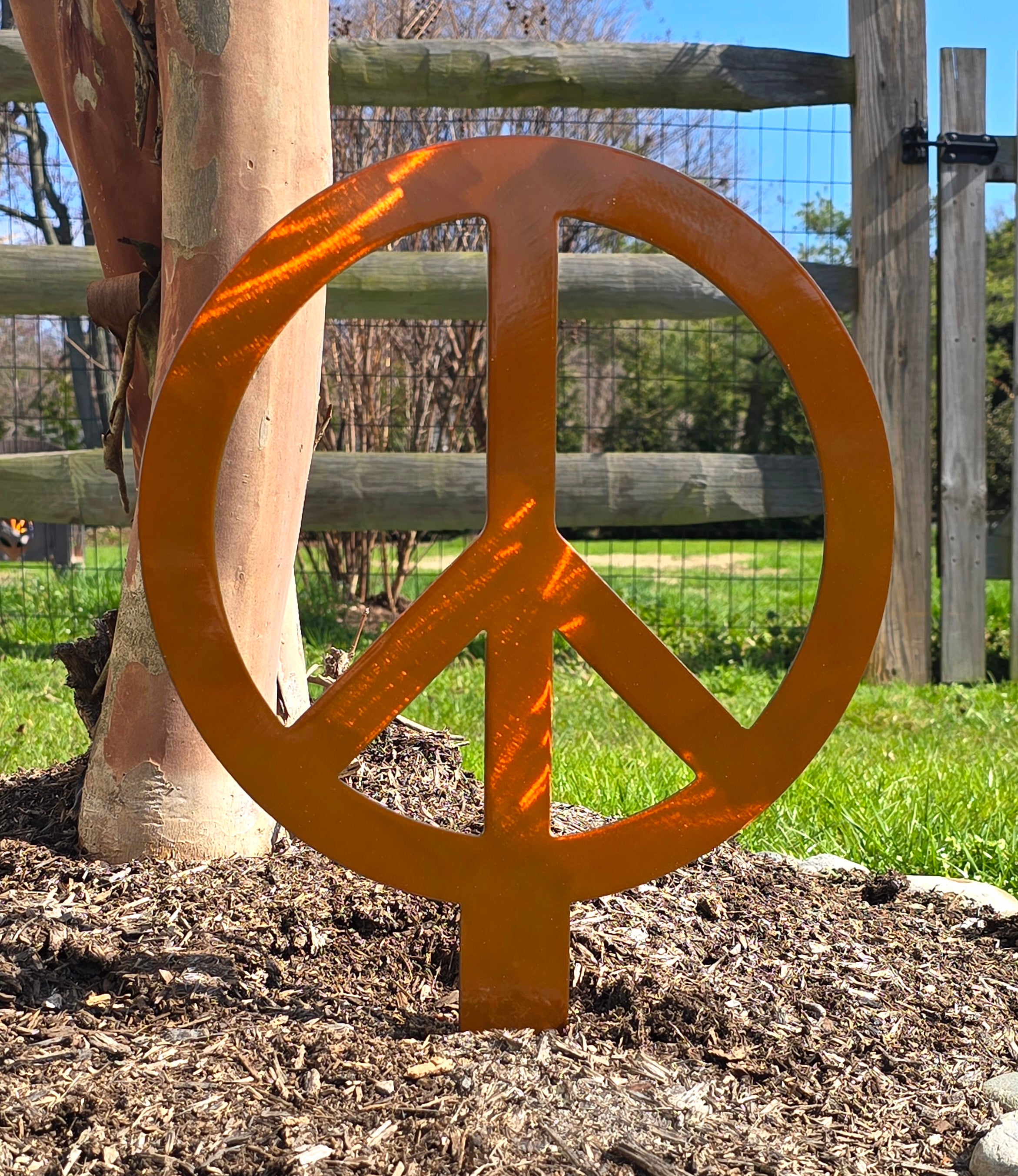 Peace Sign Garden Stake