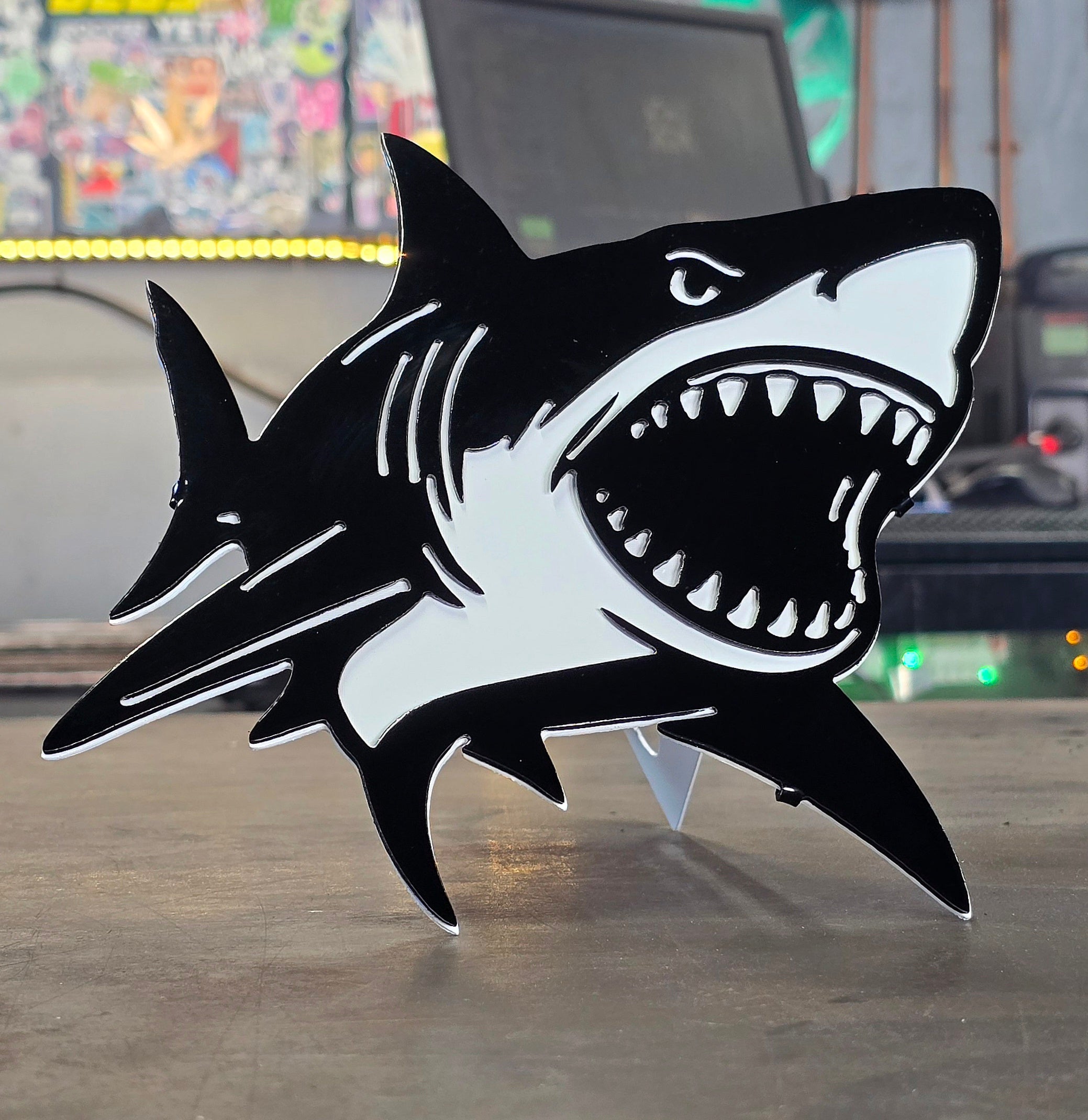 Great White Shark Metal Hitch Cover