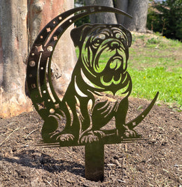 Bulldog Moon Garden Stake