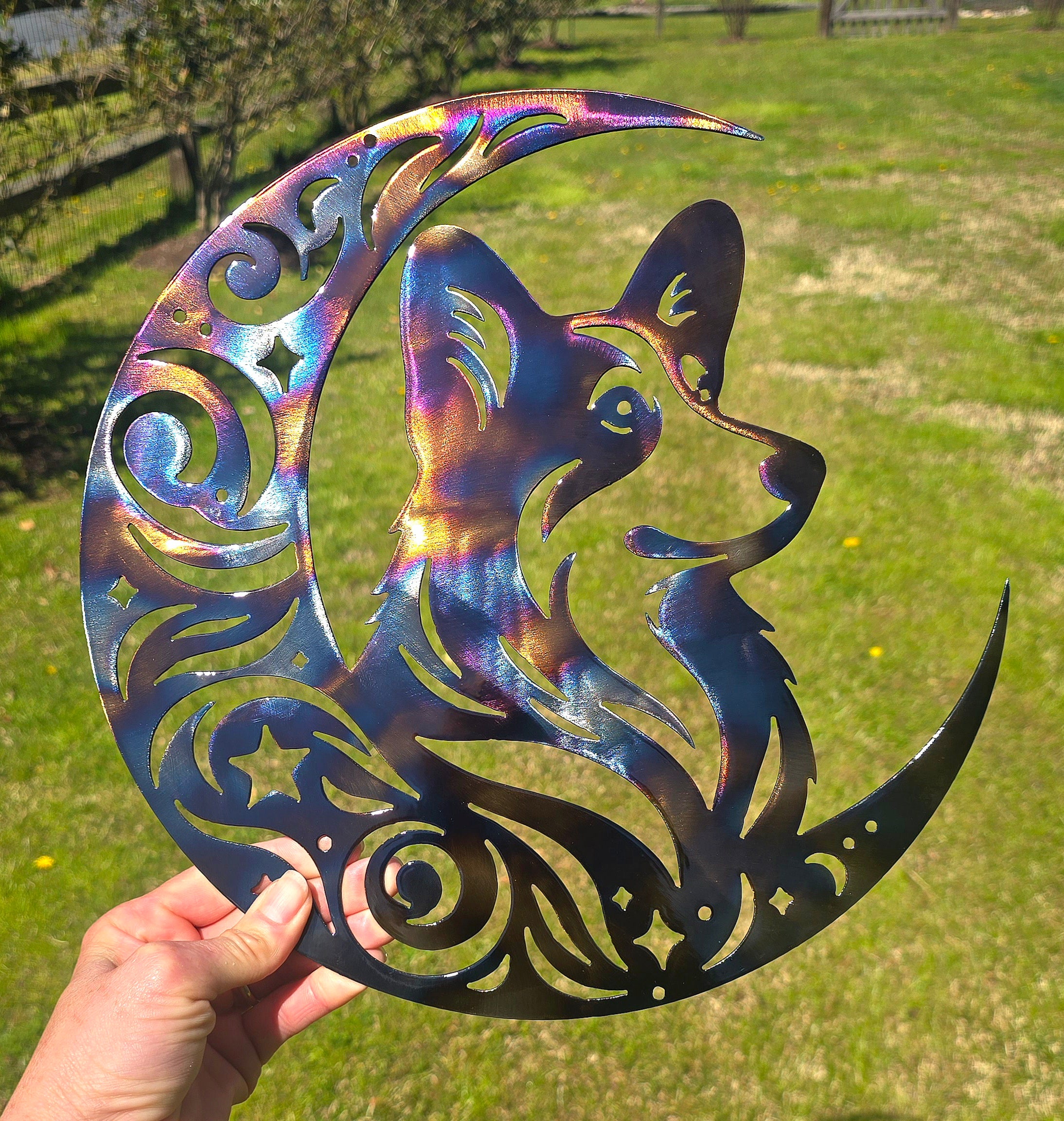 Dogs On The Moon – Corgi Metal Wall Art #1