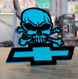 Chevy Skull Metal Hitch Cover