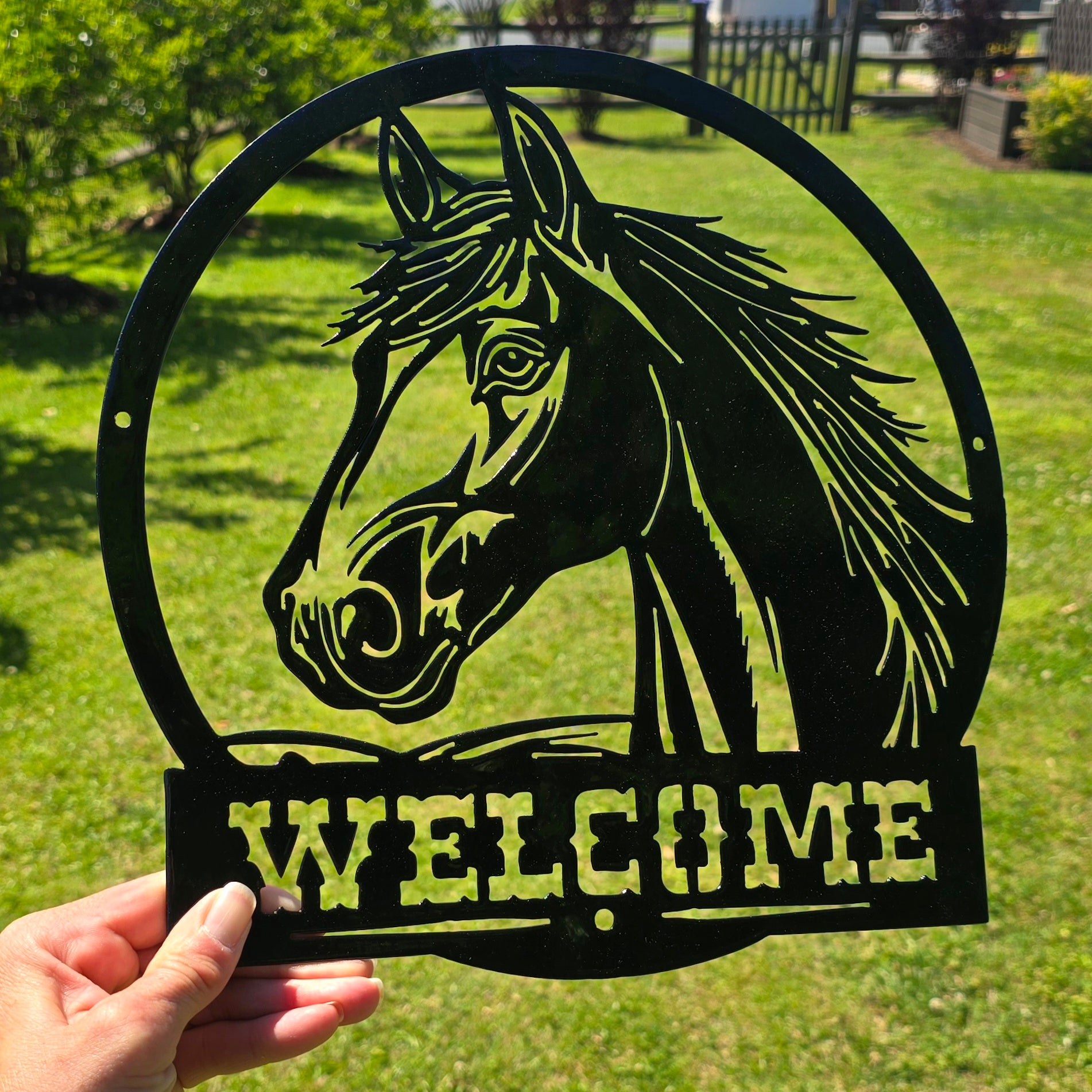 Horse Welcome Metal Wall Art #3