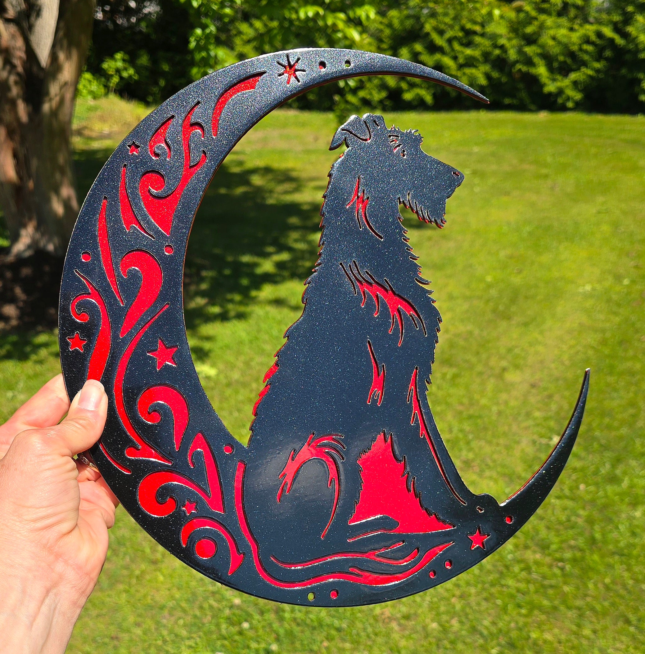Dogs On The Moon – Irish Wolfhound Metal Wall Art