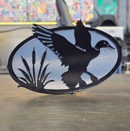 Mallard Duck Metal Hitch Cover made from powder coated steel