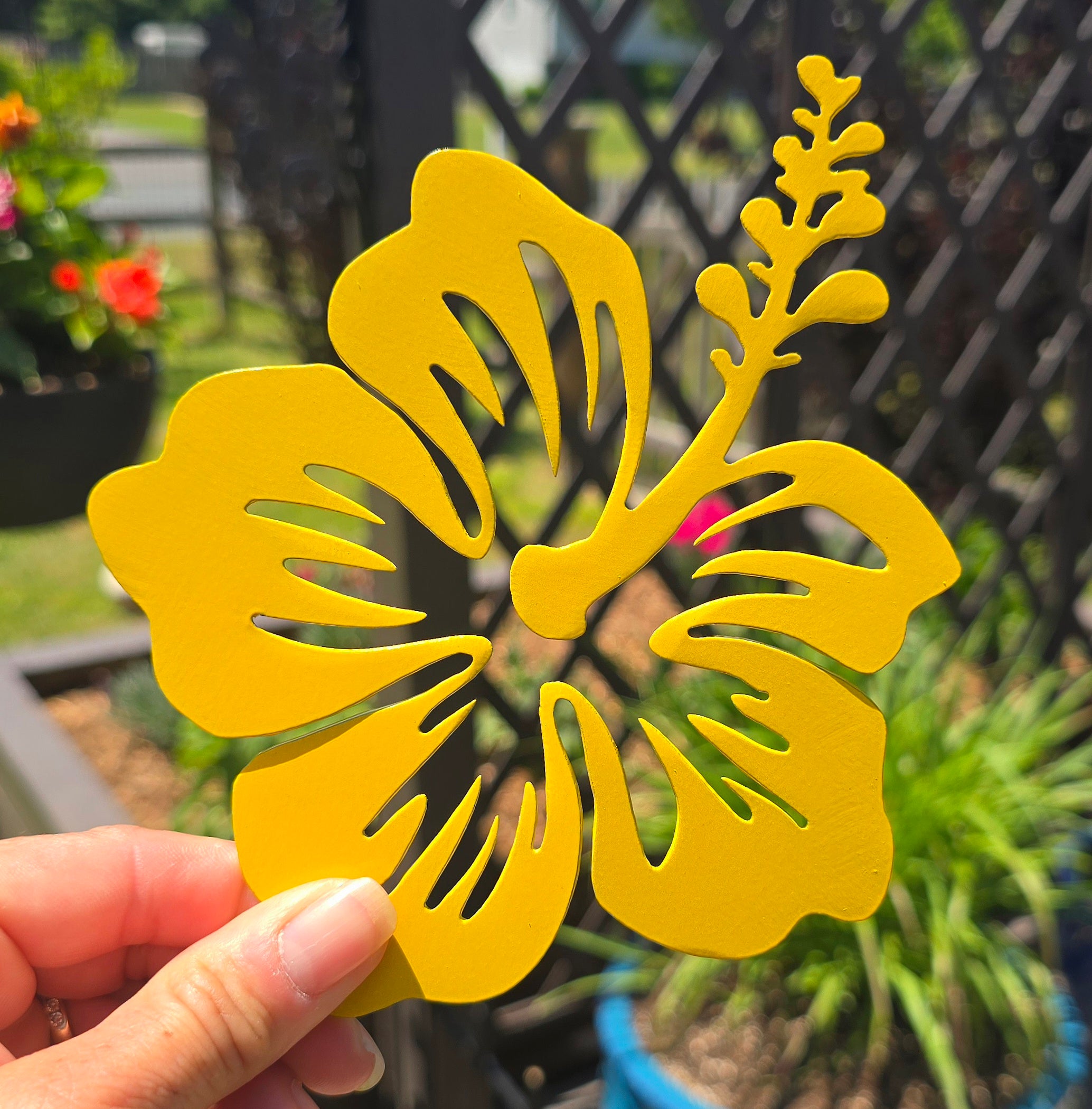 Hibiscus Metal Wall Art