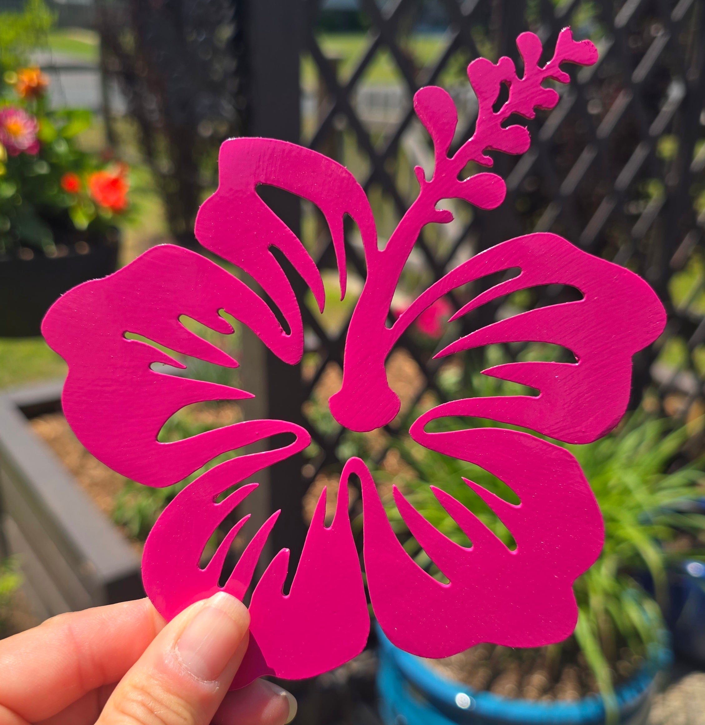Hibiscus Metal Wall Art