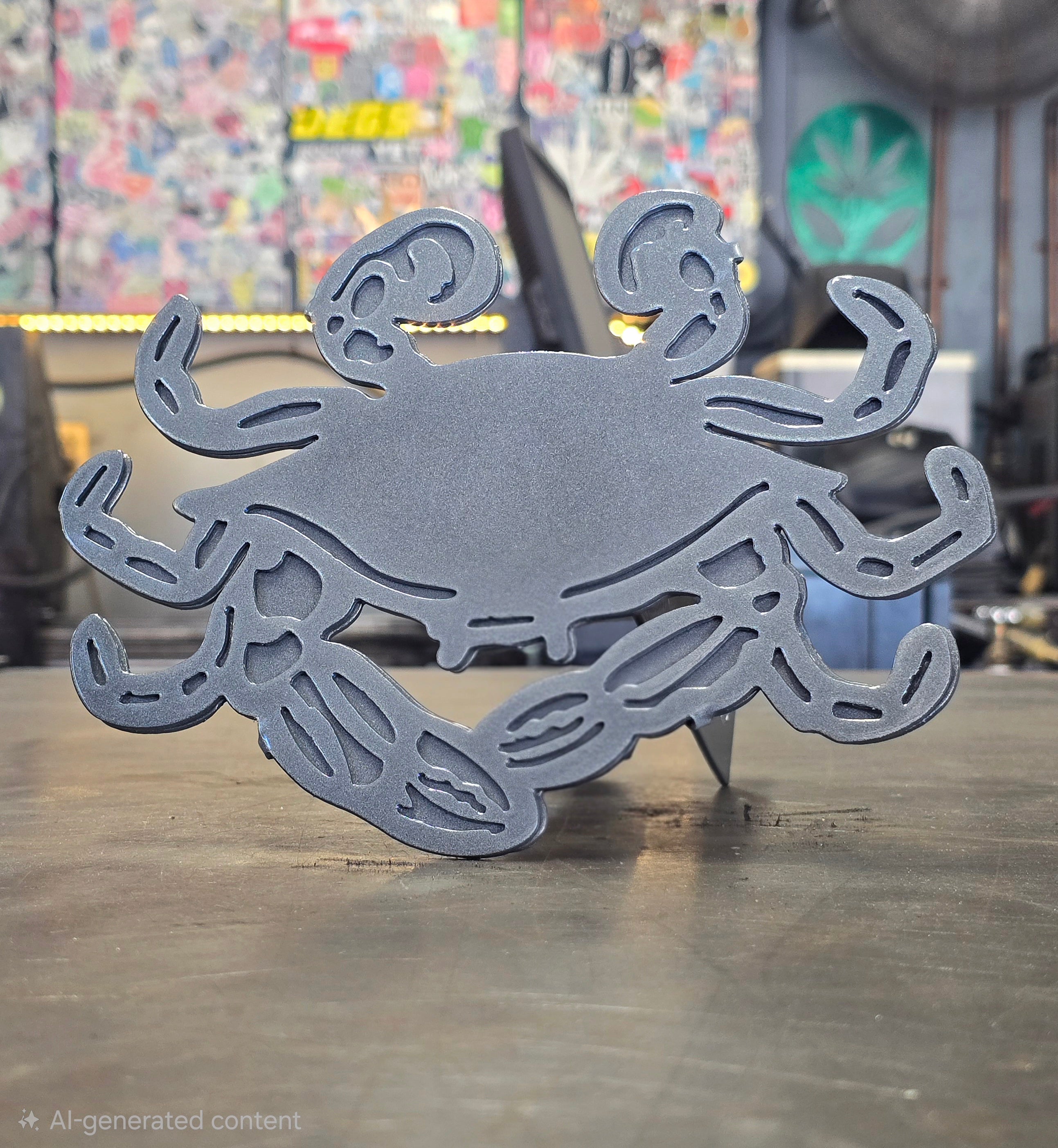 Blue Crab Metal Hitch Cover #1