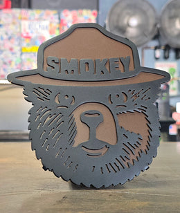 Smokey Bear Metal Hitch Cover made from powder coated steel