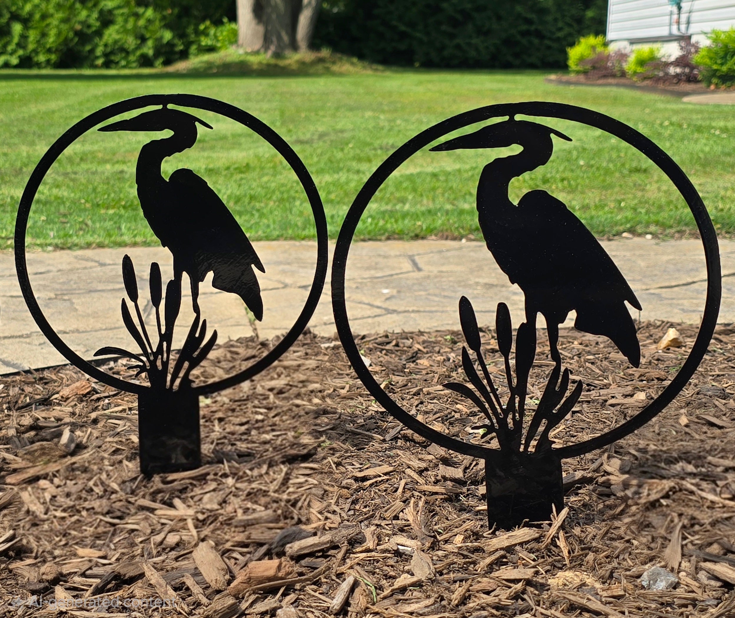 Blue Heron Garden Stake #1