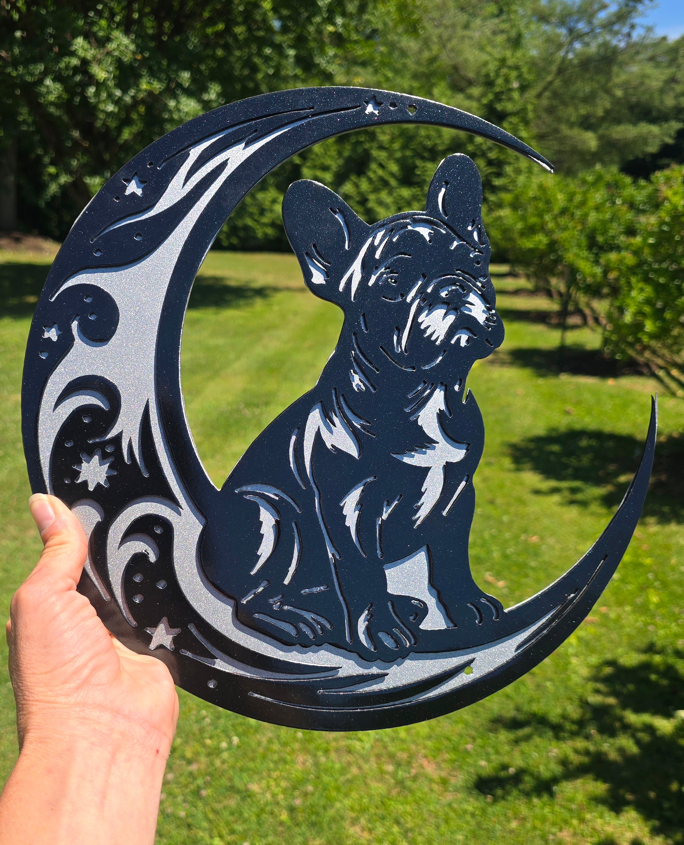 Dogs On The Moon- Frenchton Metal Wall Art - Sale