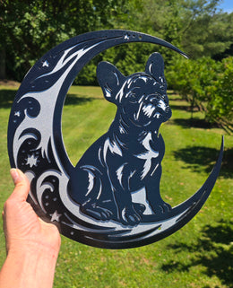 Dogs On The Moon- Frenchton Metal Wall Art - Sale