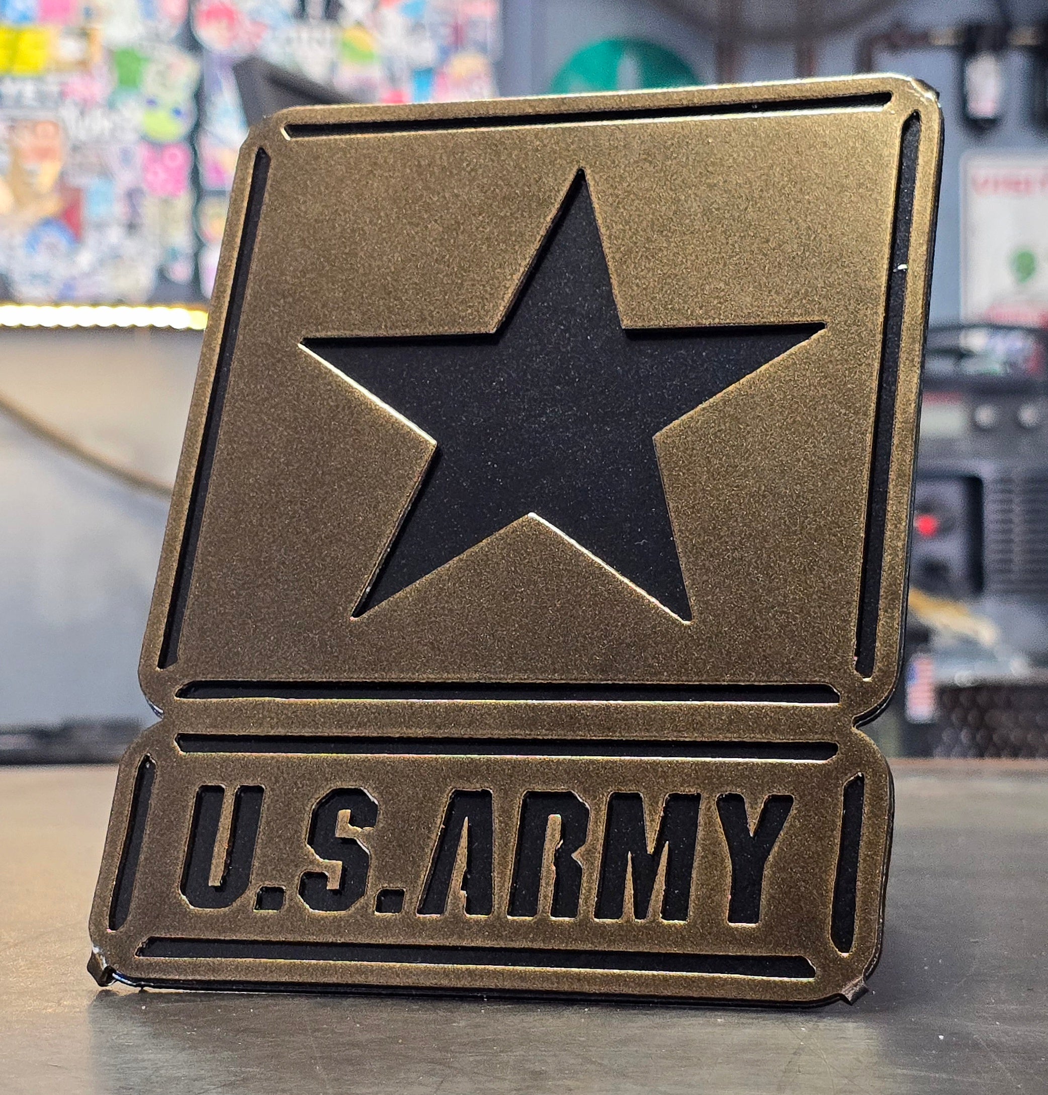 Army Logo Metal Hitch Cover