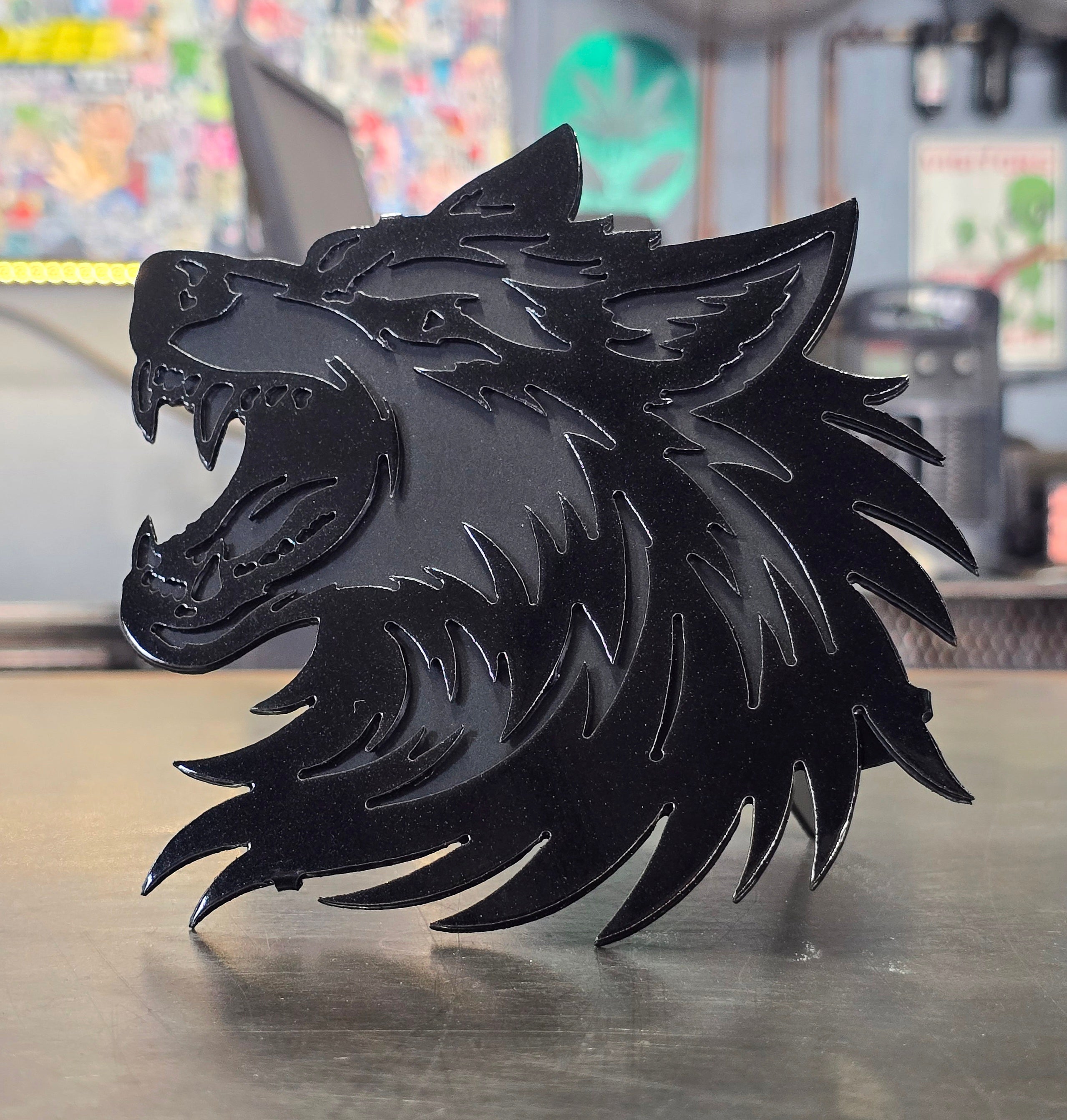 Wolf Metal Hitch Cover