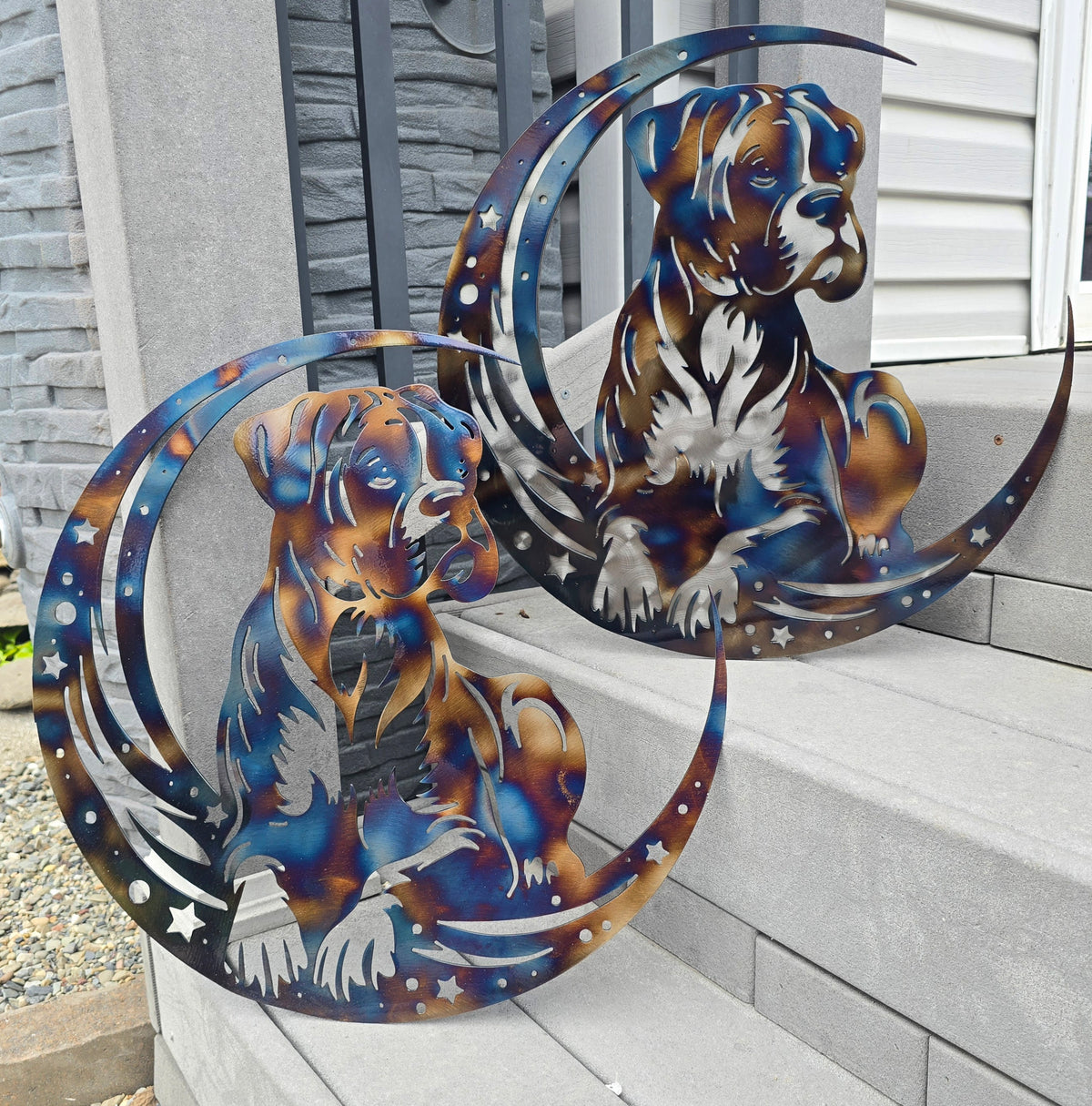 Boxer Moon Metal Wall Art #1
