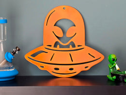 Alien UFO Metal Wall Art