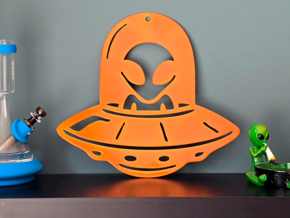Alien UFO Metal Wall Art